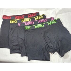 Aeropostale Men's Aero Black Boxer Briefs w/ Bright Neon Waistband - Small 28-30